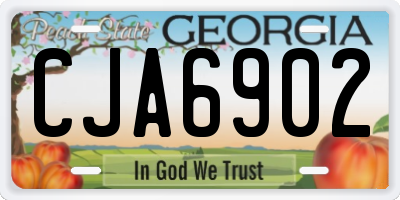 GA license plate CJA6902