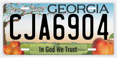 GA license plate CJA6904