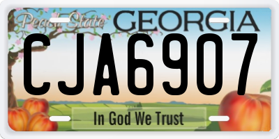GA license plate CJA6907