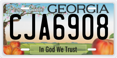 GA license plate CJA6908
