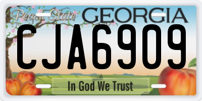 GA license plate CJA6909