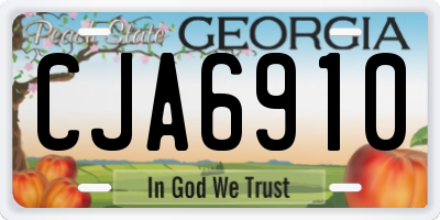 GA license plate CJA6910