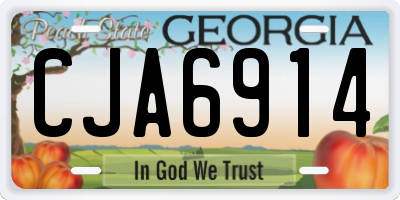 GA license plate CJA6914