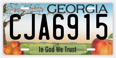 GA license plate CJA6915