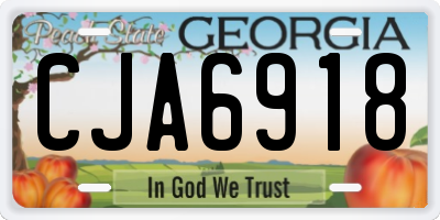 GA license plate CJA6918
