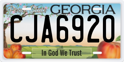 GA license plate CJA6920