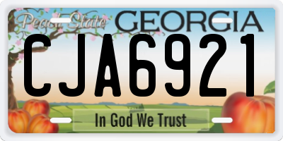 GA license plate CJA6921