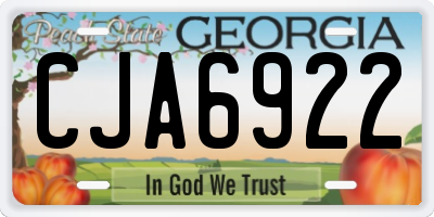GA license plate CJA6922