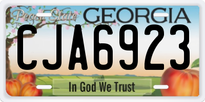 GA license plate CJA6923