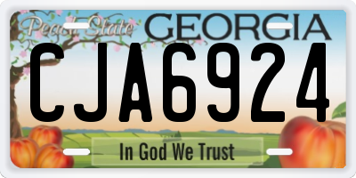 GA license plate CJA6924