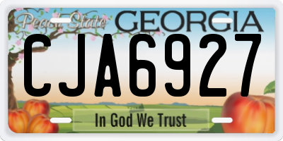 GA license plate CJA6927