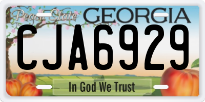 GA license plate CJA6929