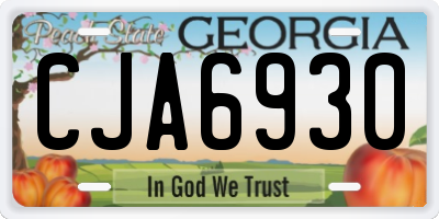GA license plate CJA6930