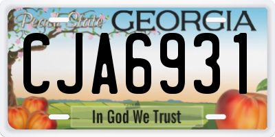 GA license plate CJA6931