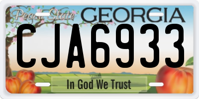GA license plate CJA6933