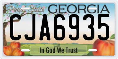 GA license plate CJA6935
