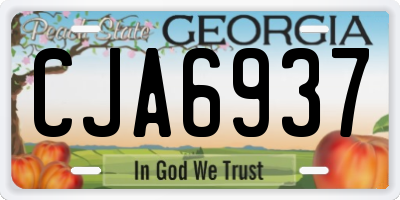 GA license plate CJA6937