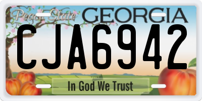 GA license plate CJA6942