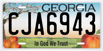 GA license plate CJA6943