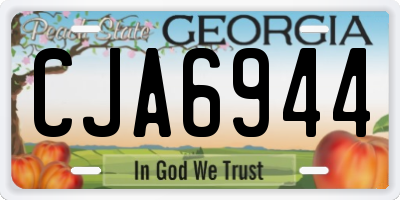 GA license plate CJA6944