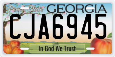 GA license plate CJA6945
