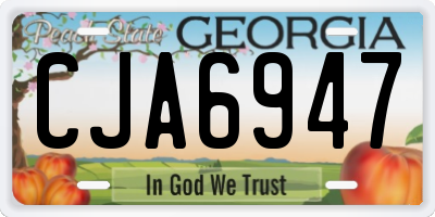 GA license plate CJA6947