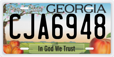GA license plate CJA6948