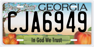 GA license plate CJA6949