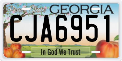 GA license plate CJA6951