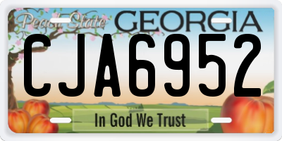 GA license plate CJA6952