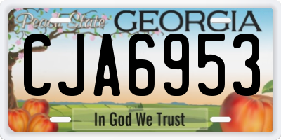 GA license plate CJA6953