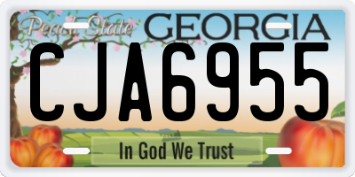 GA license plate CJA6955