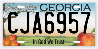 GA license plate CJA6957