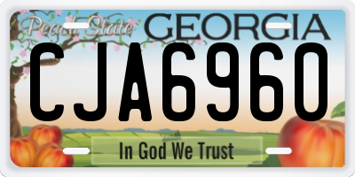 GA license plate CJA6960