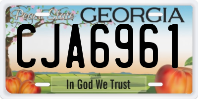 GA license plate CJA6961