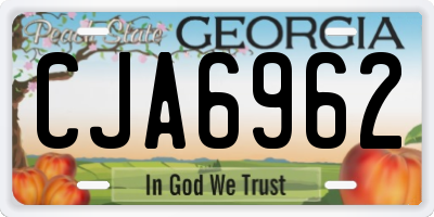 GA license plate CJA6962