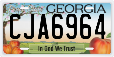 GA license plate CJA6964