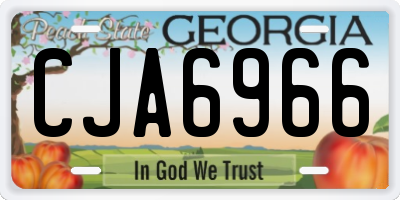 GA license plate CJA6966