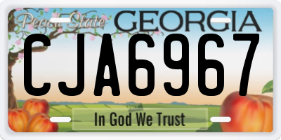 GA license plate CJA6967