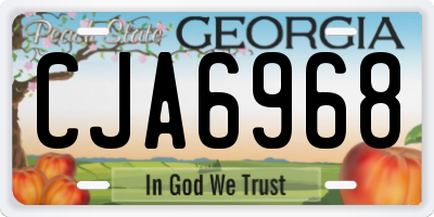 GA license plate CJA6968