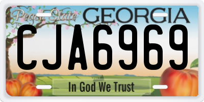 GA license plate CJA6969