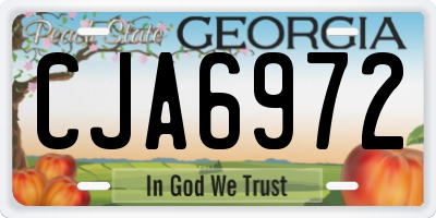 GA license plate CJA6972