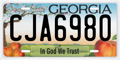 GA license plate CJA6980