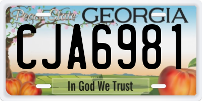 GA license plate CJA6981