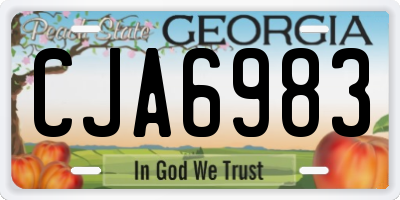 GA license plate CJA6983