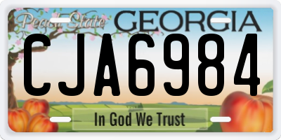 GA license plate CJA6984