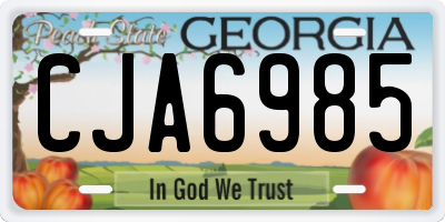 GA license plate CJA6985