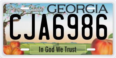 GA license plate CJA6986