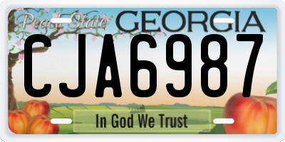 GA license plate CJA6987