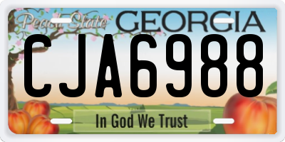 GA license plate CJA6988